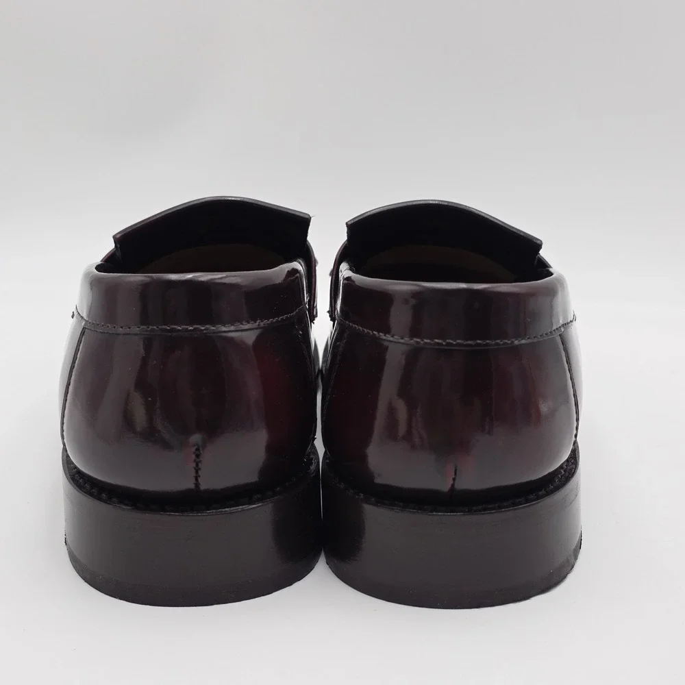 Samuel Windsor Tassel‎ Loafers Men's 10.5 Burgundy Oxblood Leather Shoes Fringed